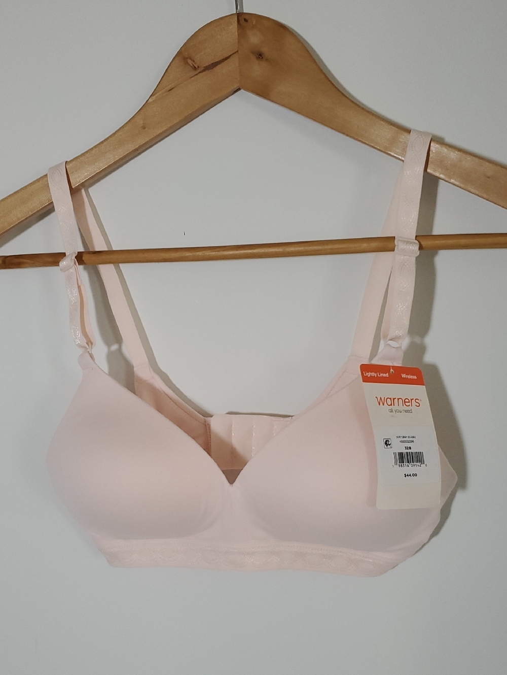 Warner's Cloud 9 Wireless Lightly Lined Comfort Bra Pale Pink Size 32B NWT